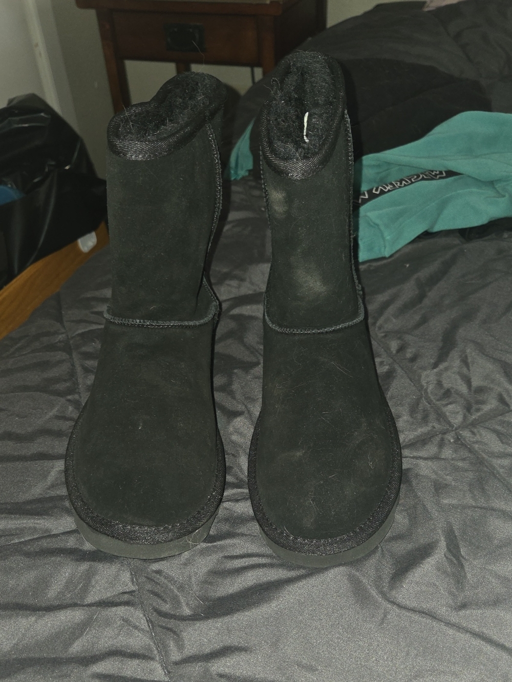 Time and Tru Black Suede Mid-Calf Winter Boots